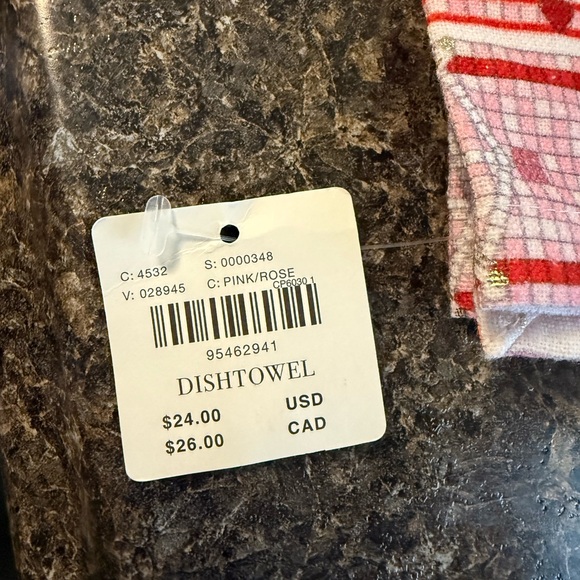 Anthropologie valentines bistro dish towel new with tags - Picture 2 of 5